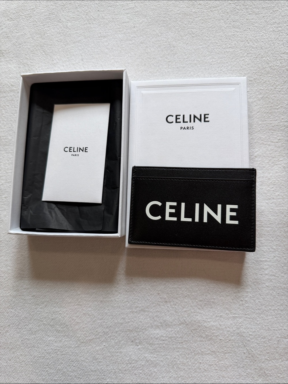 Celine Black Card & Logo Card Holder